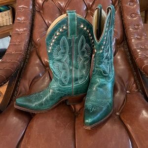 Teal cowboy boots
